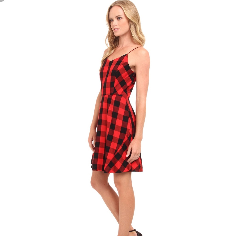 NWT Kensie Red Buffalo Check Dress - Picture 3 of 7